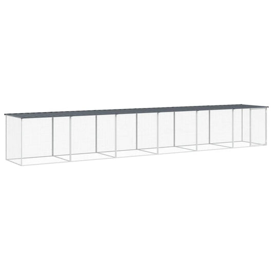 Klec pro kuřata se střechou antracitová 603 x 98 x 90 cm ocel