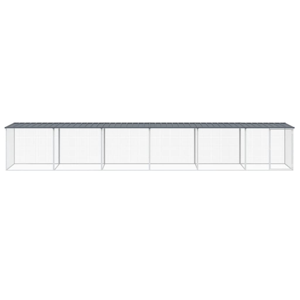 Klec pro kuřata se střechou antracitová 603 x 98 x 90 cm ocel