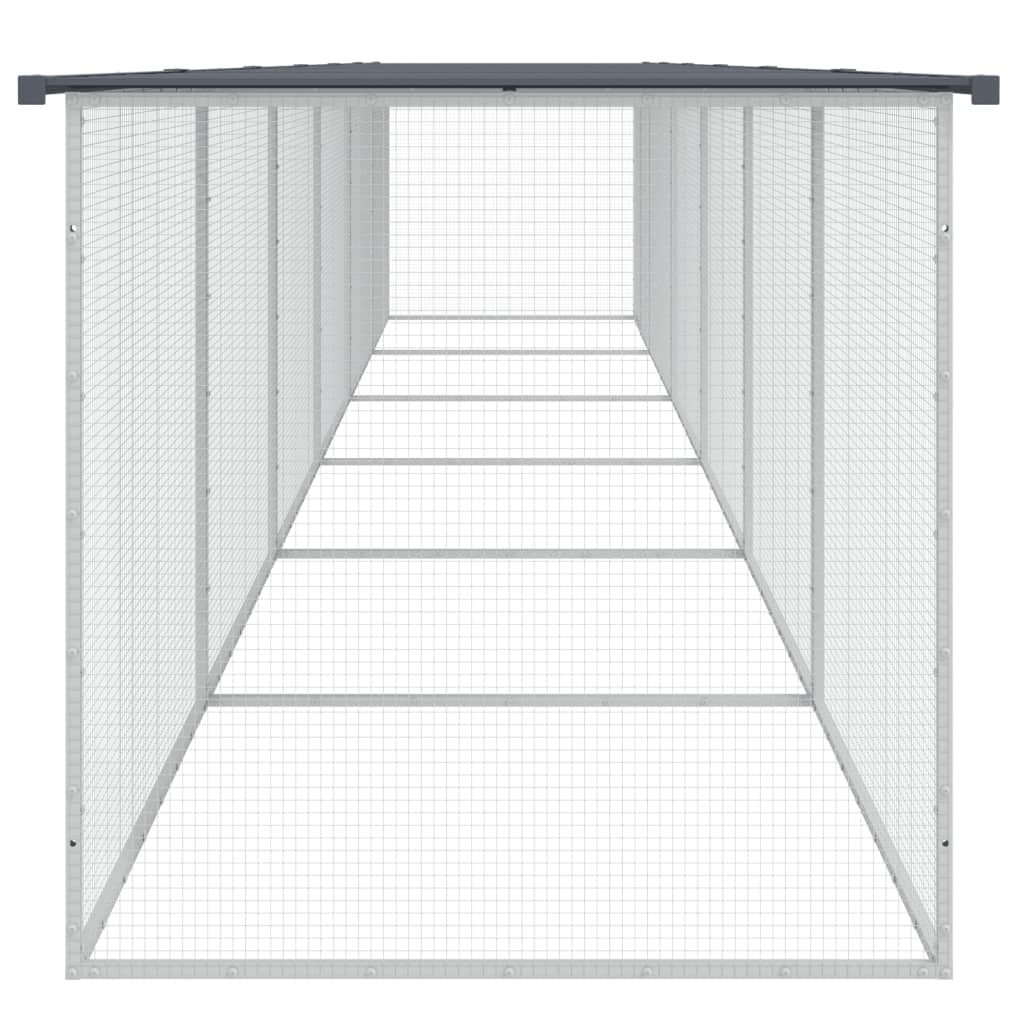 Klec pro kuřata se střechou antracitová 603 x 98 x 90 cm ocel