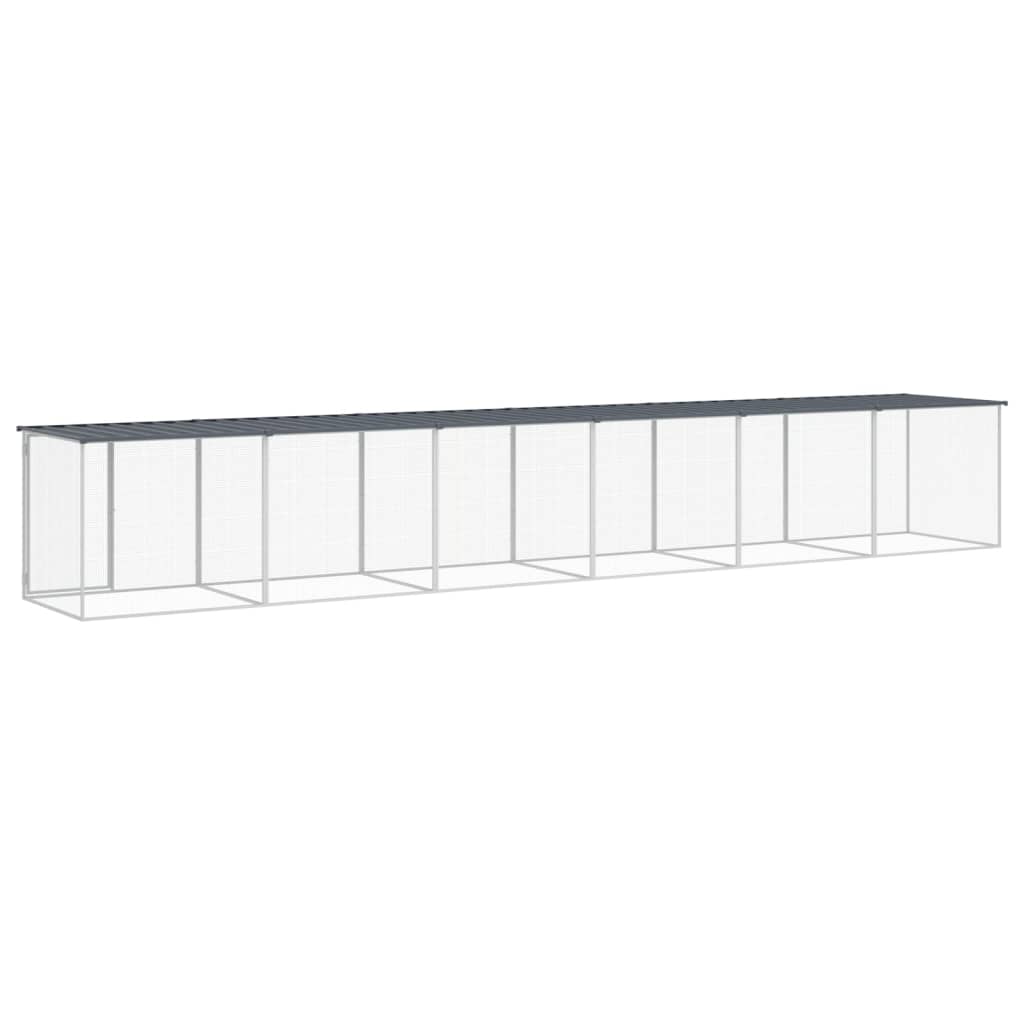 Klec pro kuřata se střechou antracitová 603 x 98 x 90 cm ocel