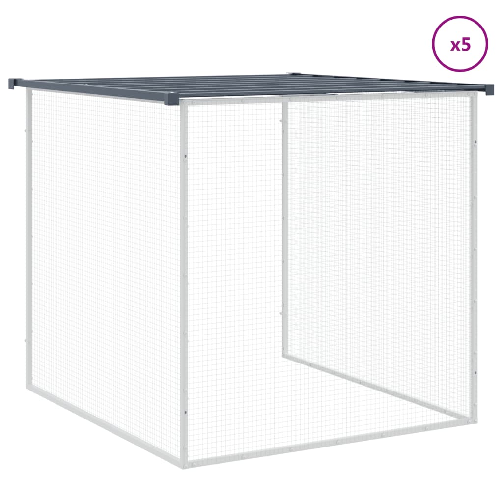 Klec pro kuřata se střechou antracitová 603 x 98 x 90 cm ocel