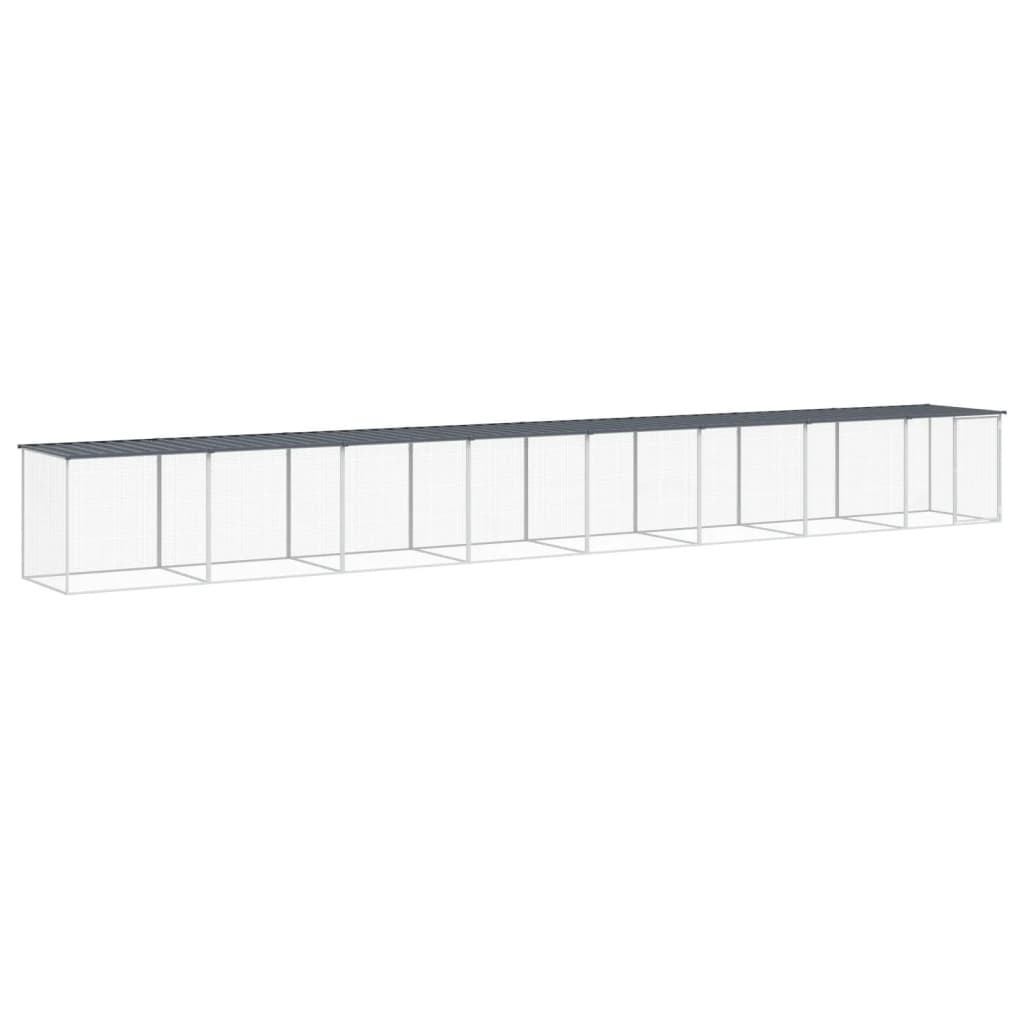 Klec pro kuřata se střechou antracitová 803 x 98 x 90 cm ocel