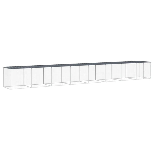Klec pro kuřata se střechou antracitová 803 x 98 x 90 cm ocel