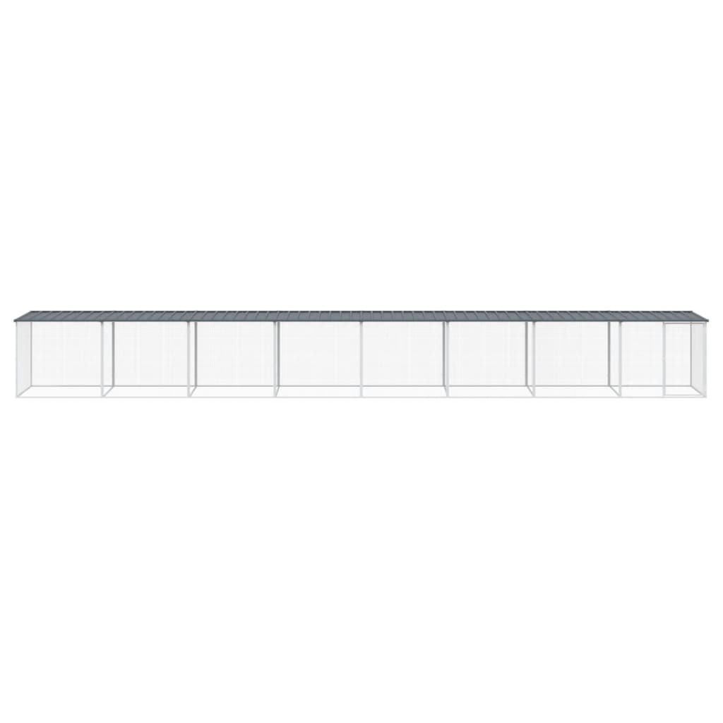Klec pro kuřata se střechou antracitová 803 x 98 x 90 cm ocel