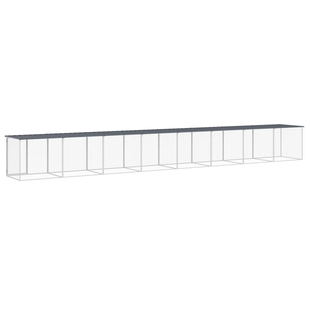 Klec pro kuřata se střechou antracitová 803 x 98 x 90 cm ocel