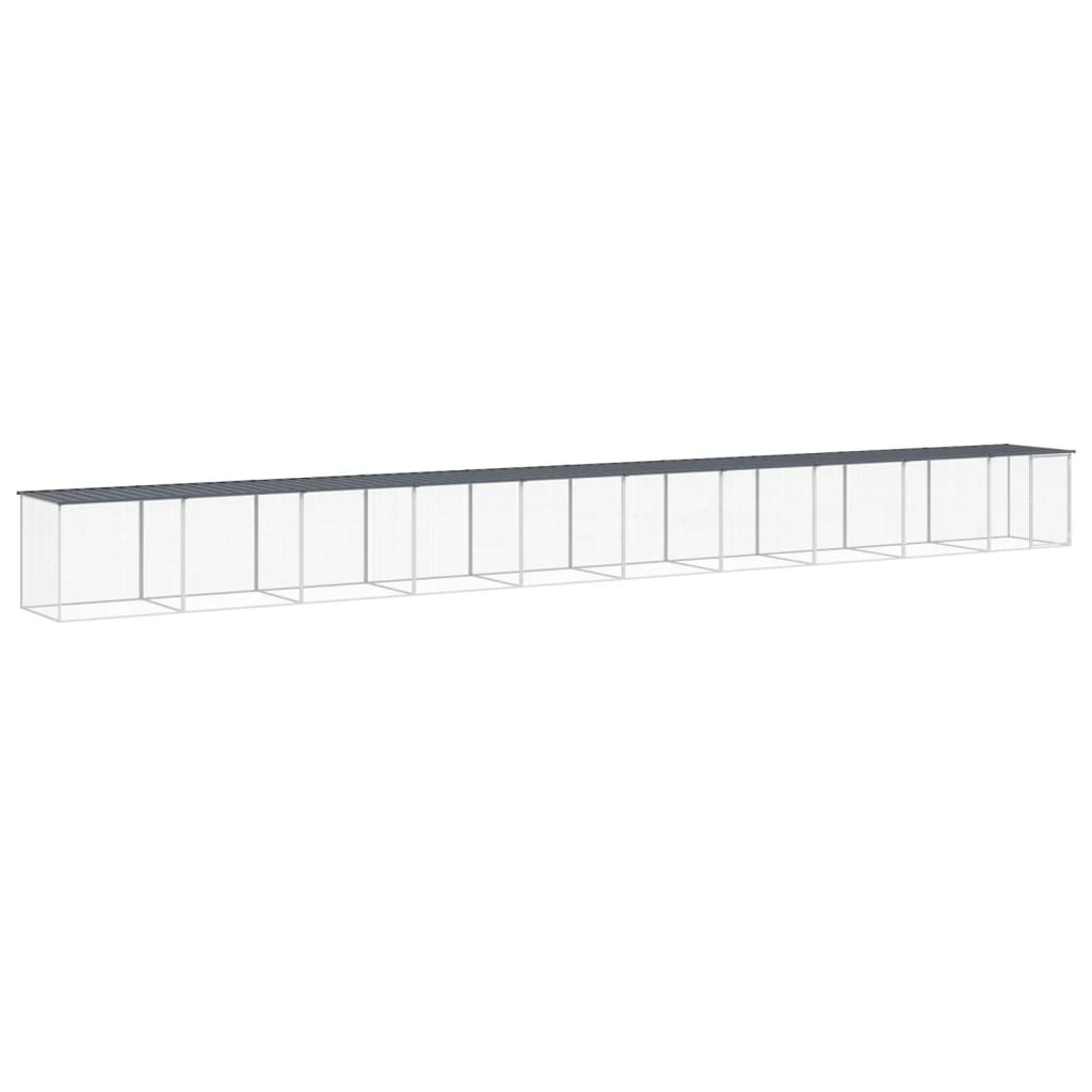 Klec pro kuřata se střechou antracitová 1 003 x 98 x 90 cm ocel