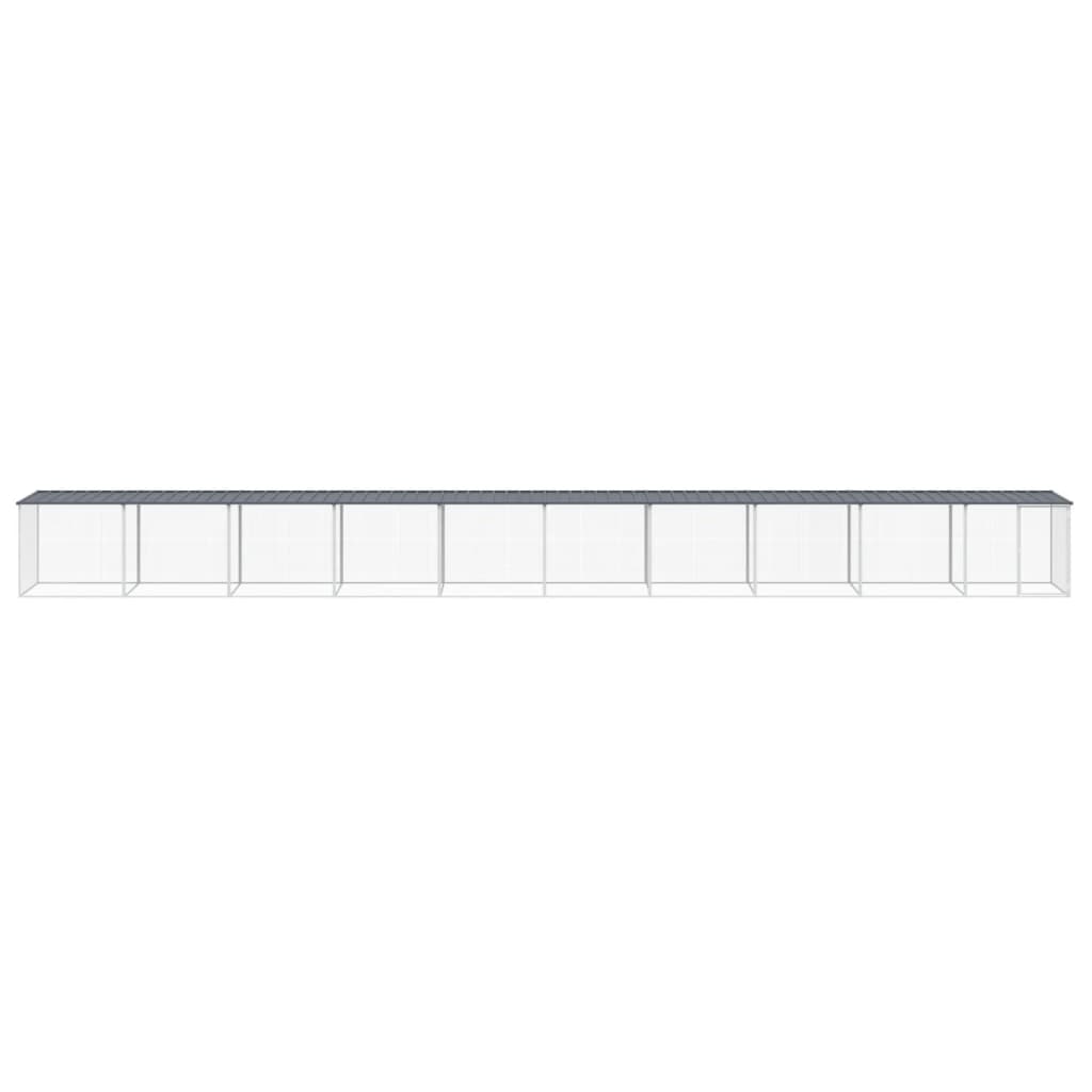 Klec pro kuřata se střechou antracitová 1 003 x 98 x 90 cm ocel