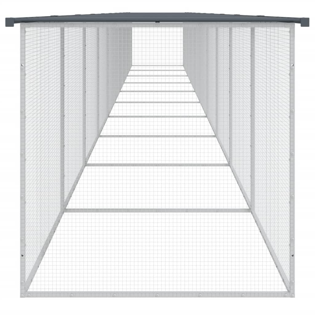 Klec pro kuřata se střechou antracitová 1 003 x 98 x 90 cm ocel