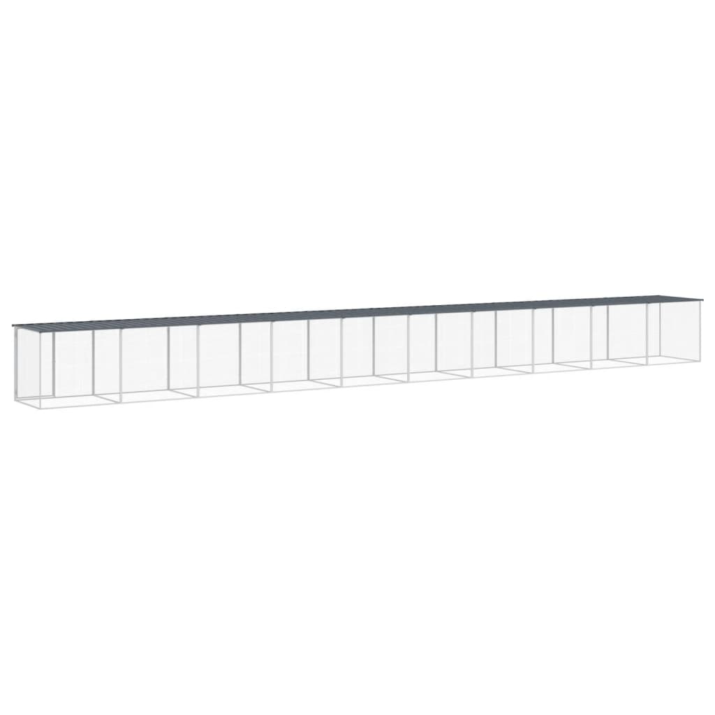Klec pro kuřata se střechou antracitová 1 003 x 98 x 90 cm ocel