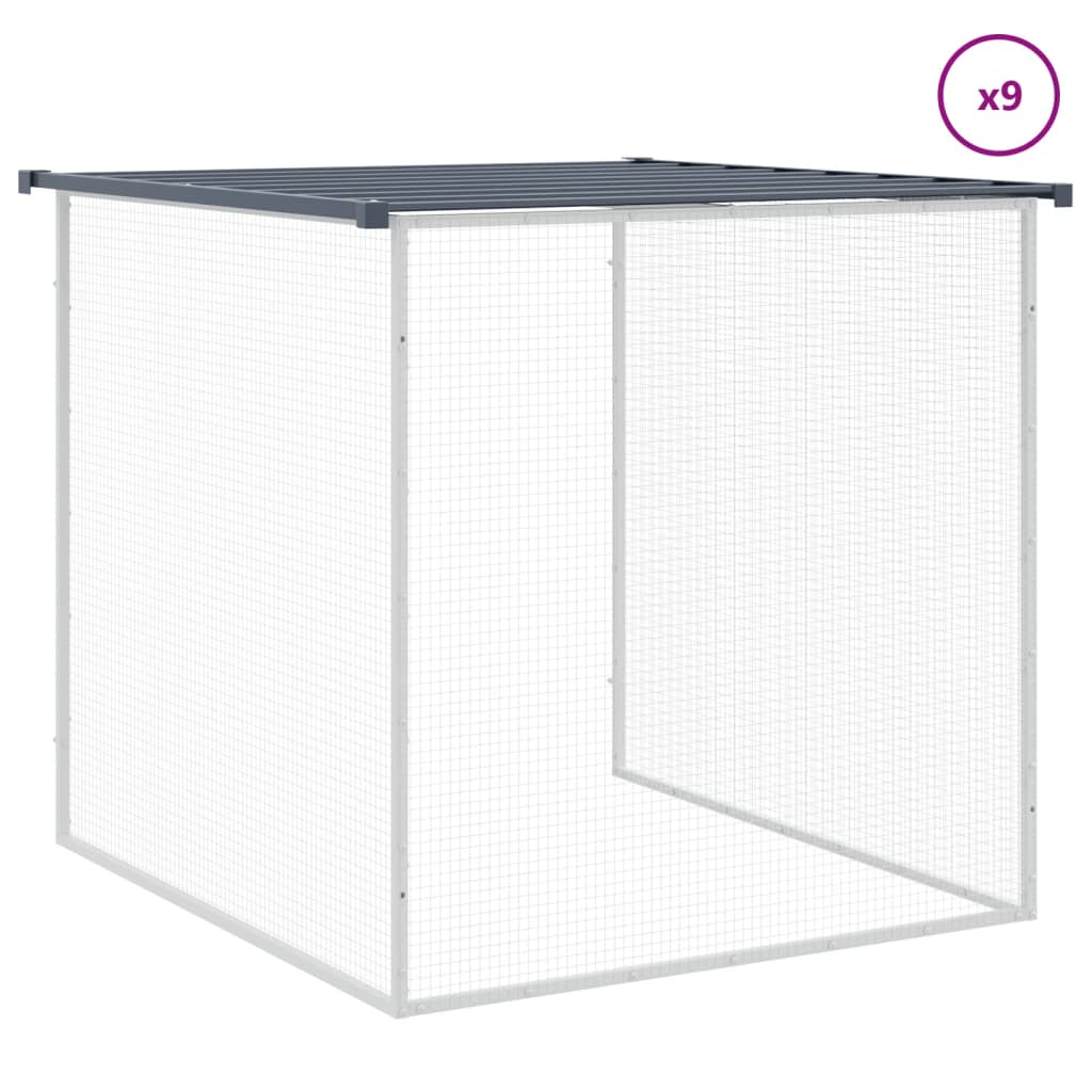 Klec pro kuřata se střechou antracitová 1 003 x 98 x 90 cm ocel