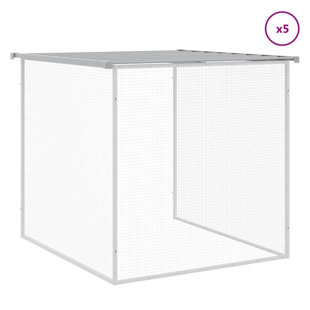 Klec pro kuřata se střechou světle šedá 603 x 98 x 90 cm ocel