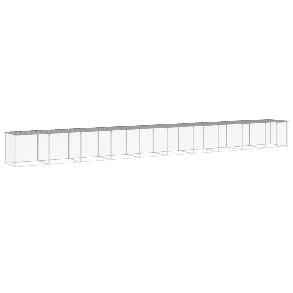 Klec pro kuřata se střechou světle šedá 1 003 x 98 x 90 cm ocel