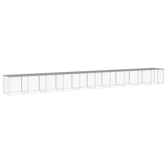 Klec pro kuřata se střechou světle šedá 1 003 x 98 x 90 cm ocel