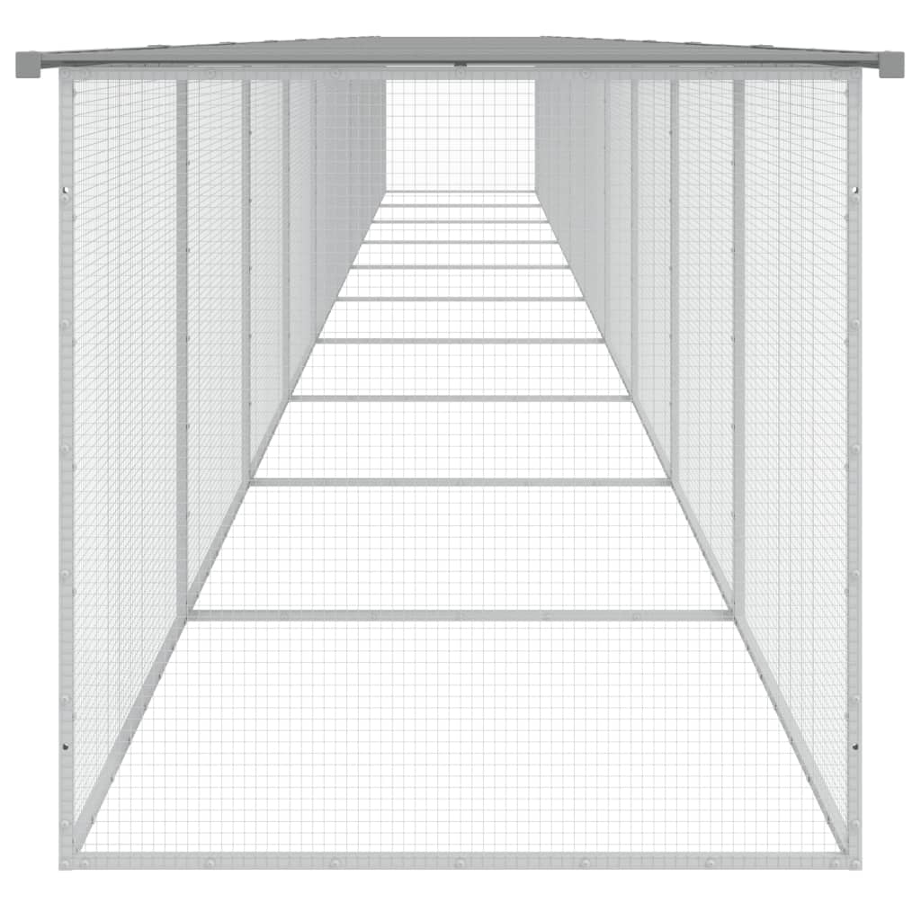 Klec pro kuřata se střechou světle šedá 1 003 x 98 x 90 cm ocel