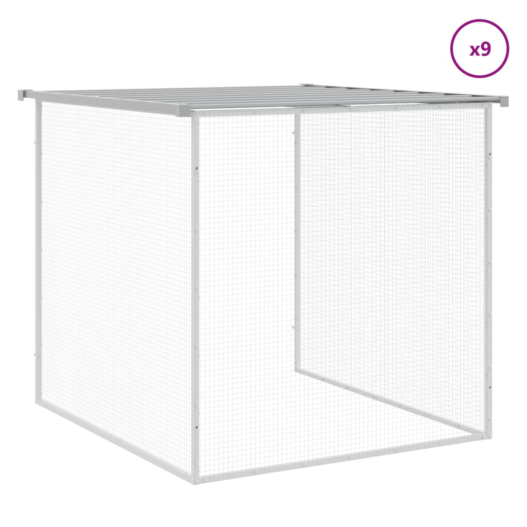 Klec pro kuřata se střechou světle šedá 1 003 x 98 x 90 cm ocel