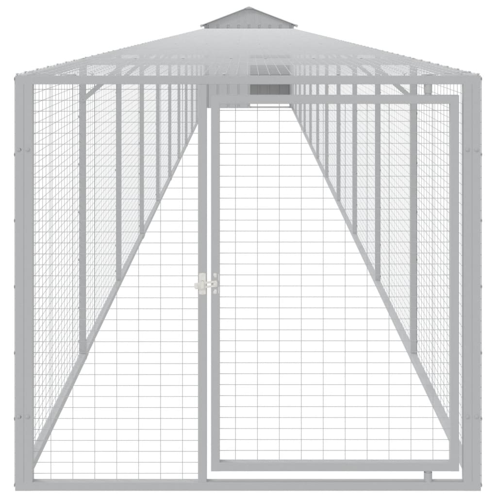 Kurník s výběhem světle šedý 117x1 221x123 cm pozinkovaná ocel