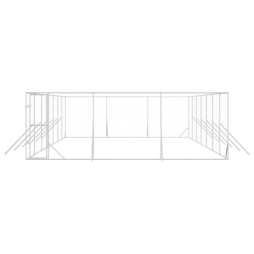 Venkovní psí kotec stříbrný 6 x 14 x 2 m pozinkovaná ocel