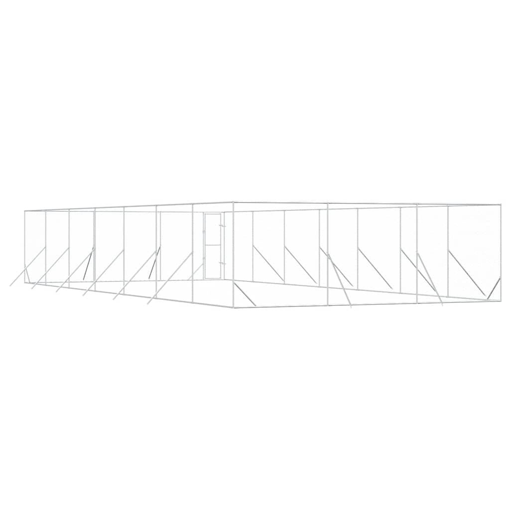 Venkovní psí kotec stříbrný 6 x 14 x 2 m pozinkovaná ocel