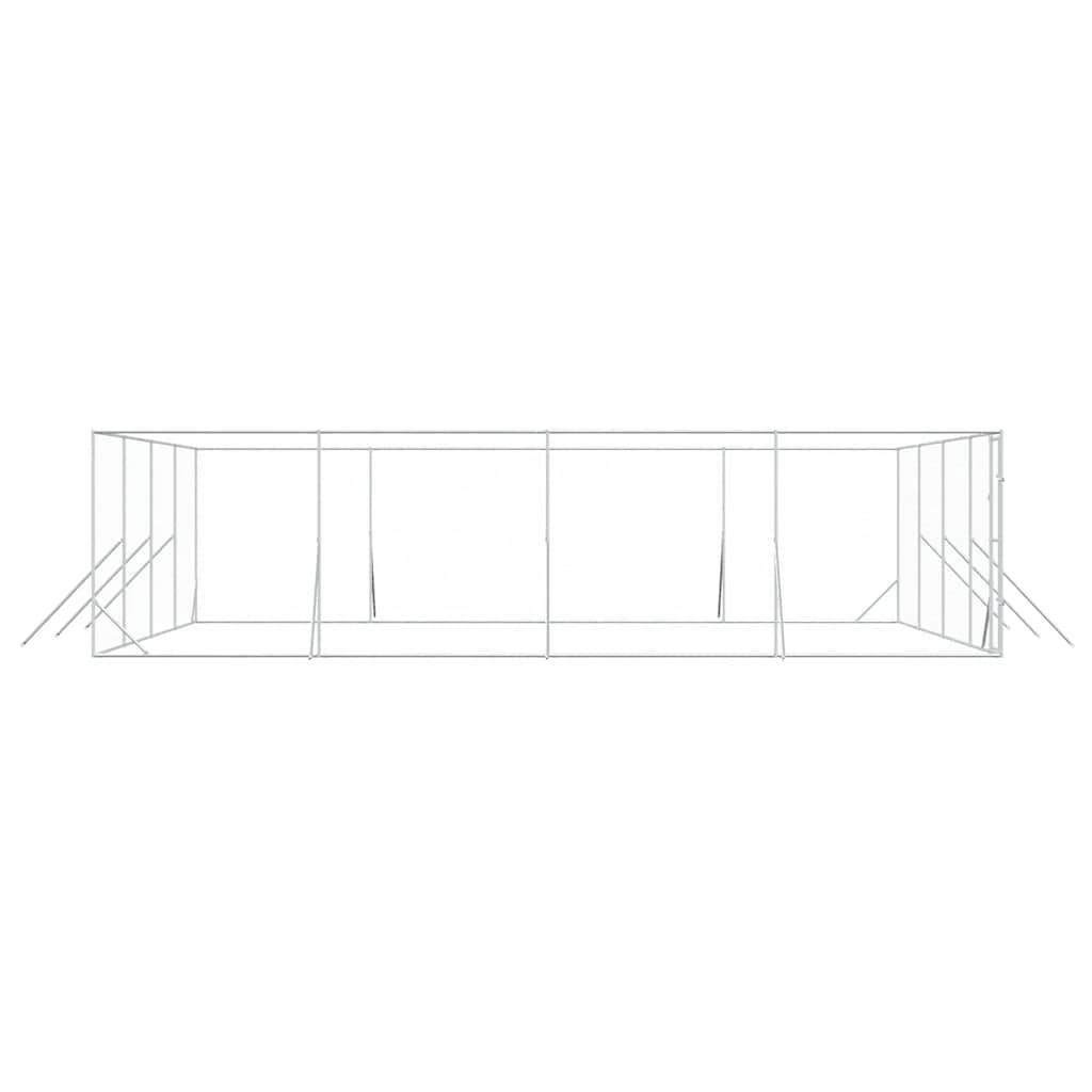 Venkovní psí kotec stříbrný 8 x 8 x 2 m pozinkovaná ocel