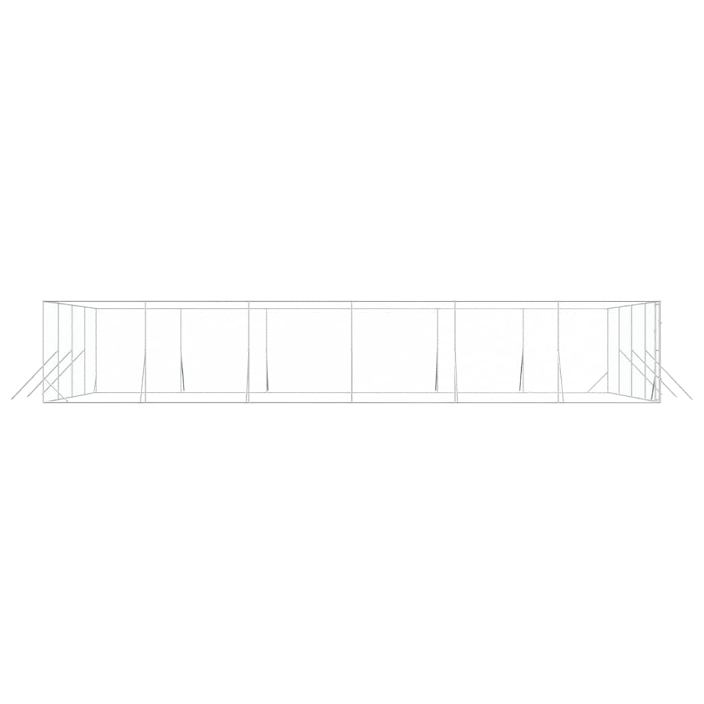 Venkovní psí kotec stříbrný 8 x 12 x 2 m pozinkovaná ocel