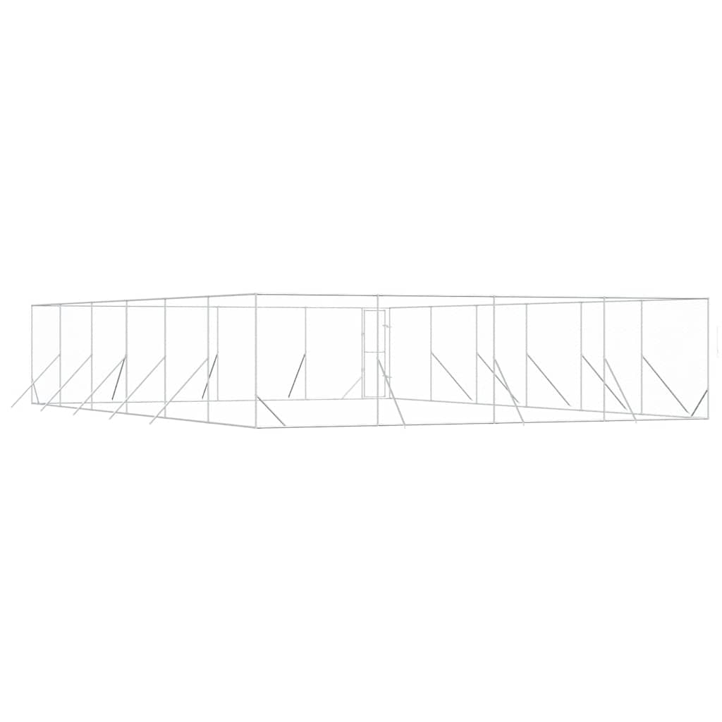 Venkovní psí kotec stříbrný 8 x 12 x 2 m pozinkovaná ocel