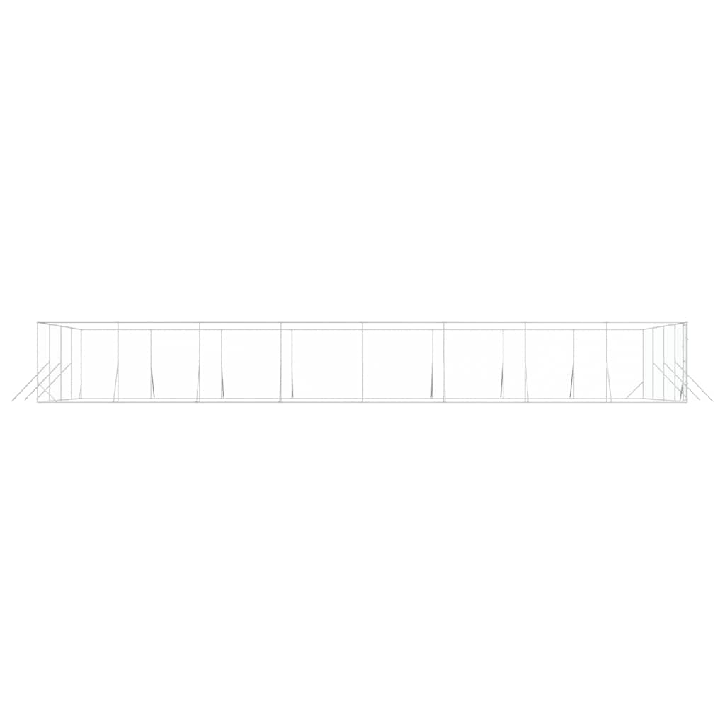 Venkovní psí kotec stříbrný 8 x 16 x 2 m pozinkovaná ocel