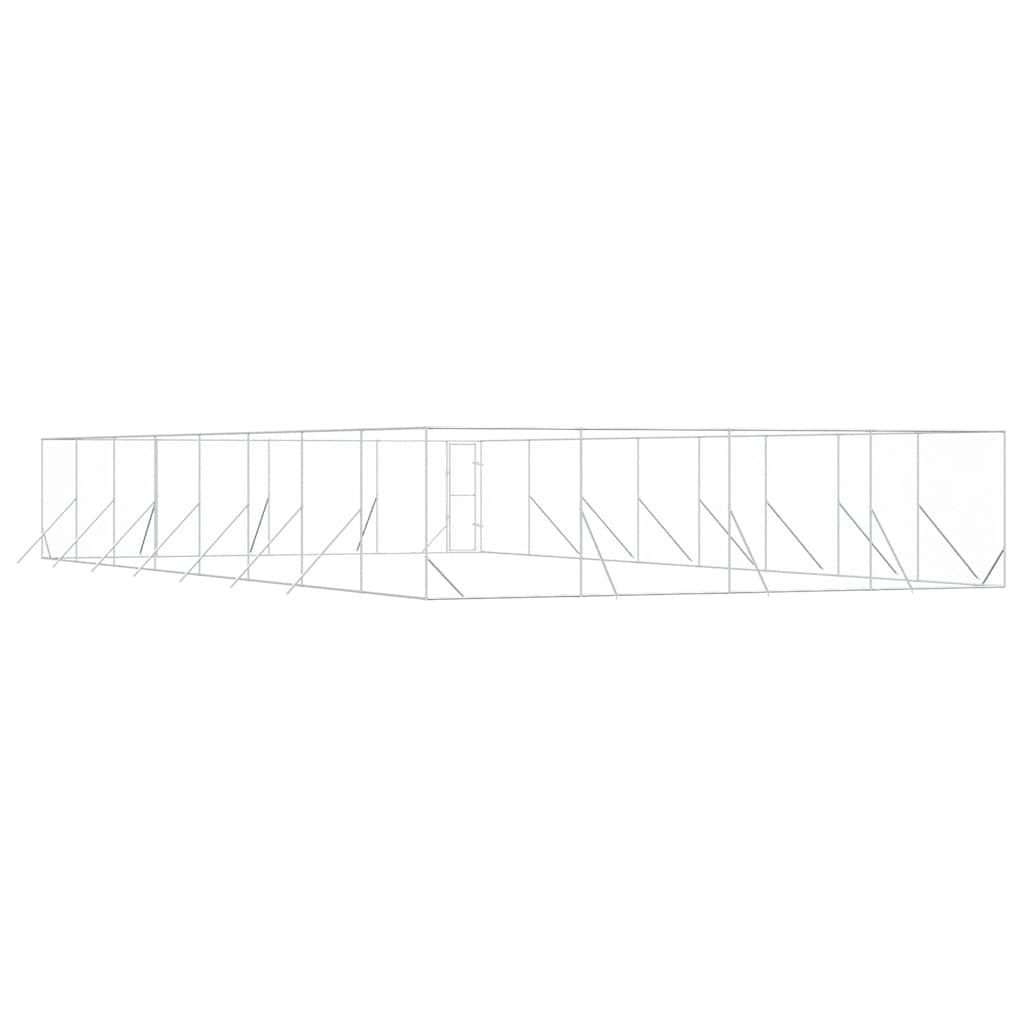 Venkovní psí kotec stříbrný 8 x 16 x 2 m pozinkovaná ocel