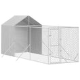 Načíst obrázek do prohlížeče galerie, Venkovní psí kotec se střechou stříbrný 2 x 6 x 2,5 m ocel
