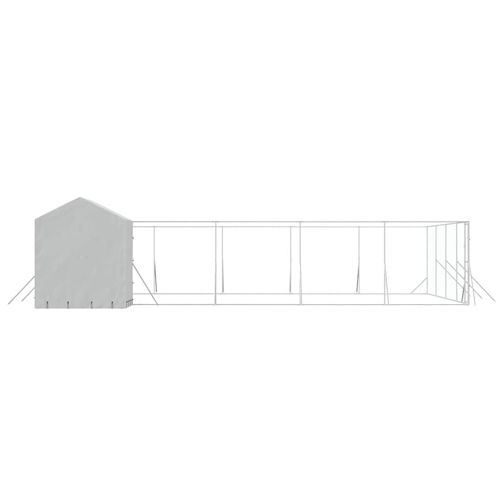 Venkovní psí kotec se střechou stříbrný 10 x 10 x 2,5 m ocel