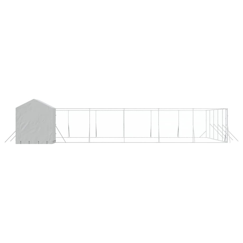 Venkovní psí kotec se střechou stříbrný 12 x 12 x 2,5 m ocel