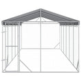 Načíst obrázek do prohlížeče galerie, Venkovní psí kotec se střechou stříbrný 3 x 9 x 2,5 m ocel
