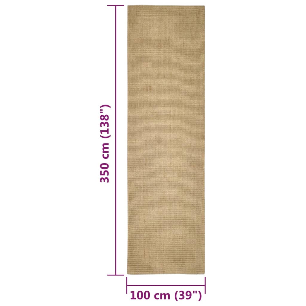 Sisalový koberec pro škrabací sloupek 100 x 350 cm
