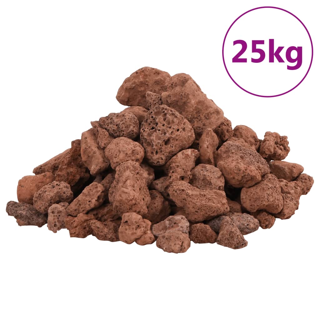 Sopečné kameny 25 kg červené 1–2 cm