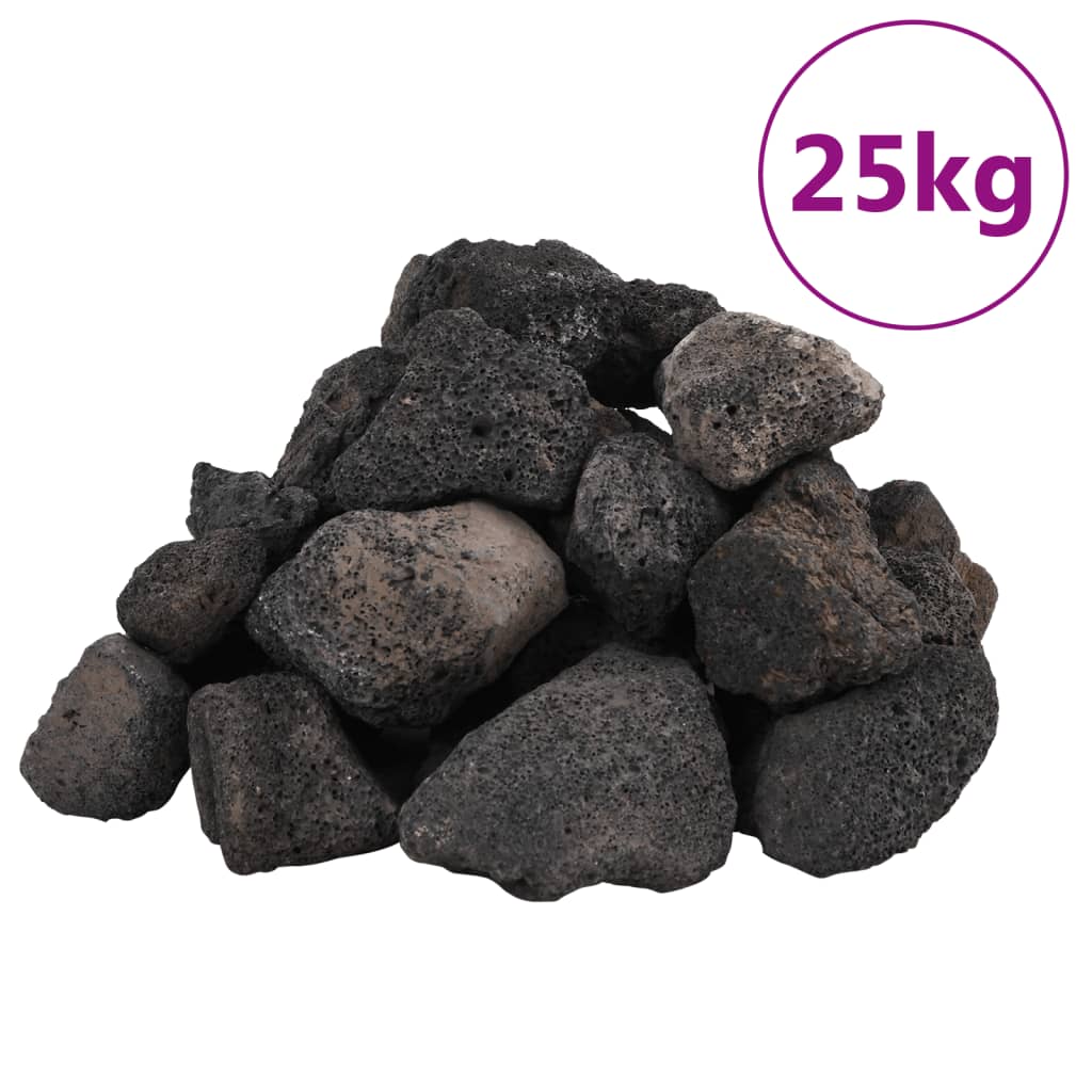 Sopečné kameny 25 kg černé 5–8 cm