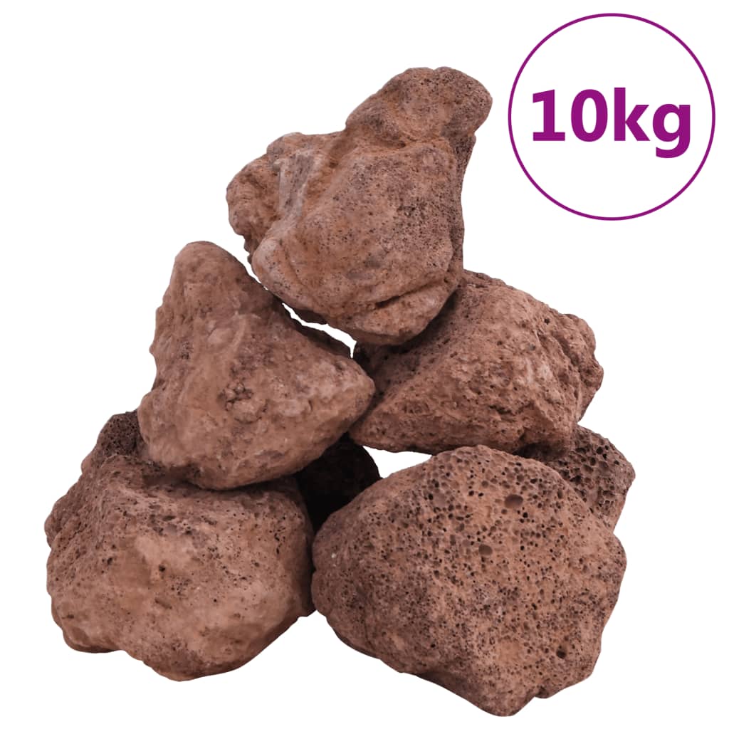 Sopečné kameny 10 kg červené 10–30 cm