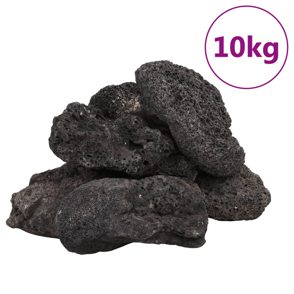 Sopečné kameny 10 kg černé 10–30 cm