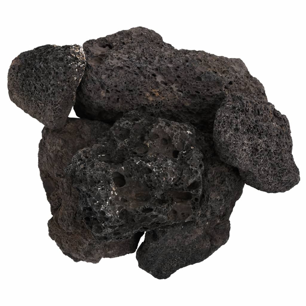 Sopečné kameny 25 kg černé 10–30 cm