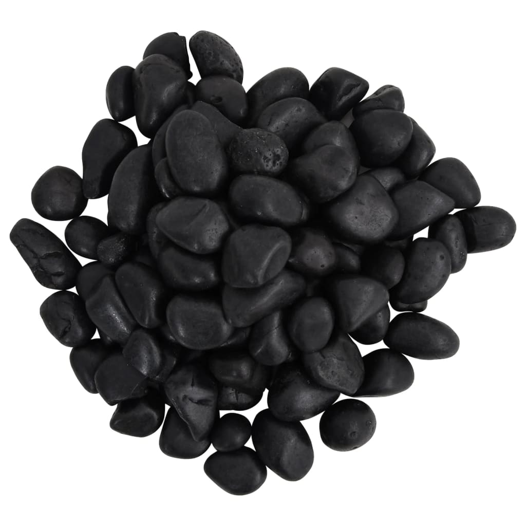 Leštěné oblázky 10 kg černé 2–5 cm