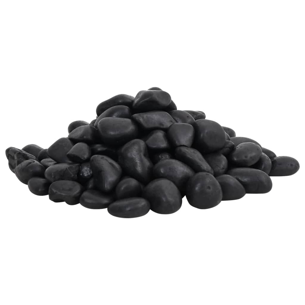 Leštěné oblázky 25 kg černé 2–5 cm