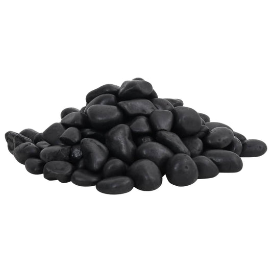Leštěné oblázky 25 kg černé 2–5 cm