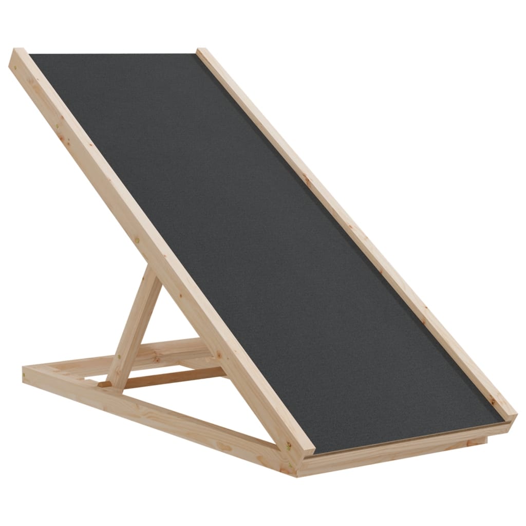Rampa pro psy šedá 100 x 40 cm masivní jedlové dřevo