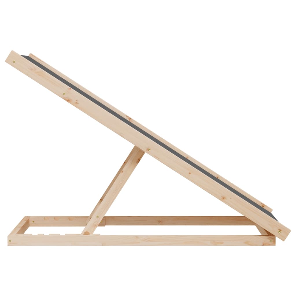 Rampa pro psy šedá 100 x 40 cm masivní jedlové dřevo