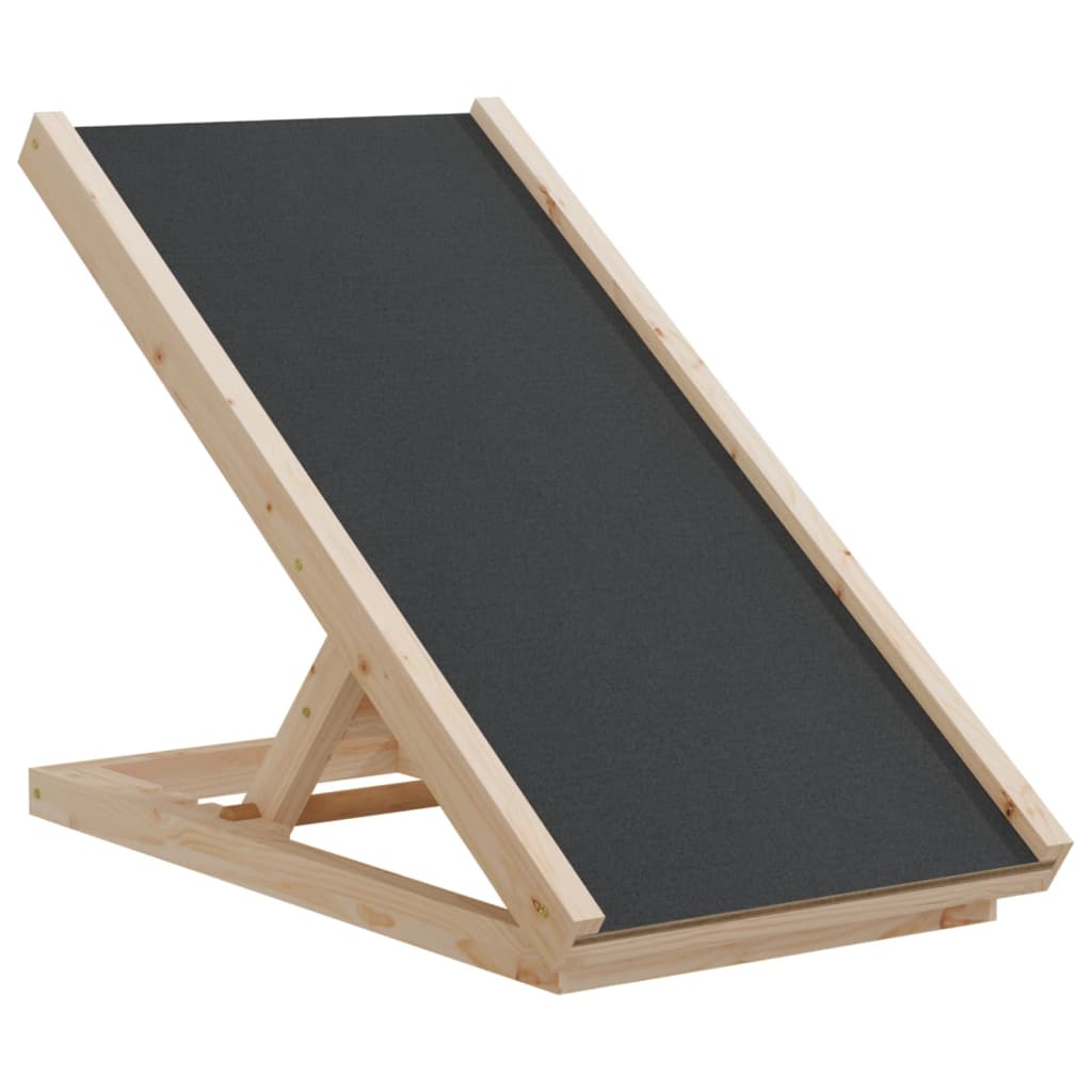 Rampa pro psy šedá 70 x 35 cm masivní jedlové dřevo