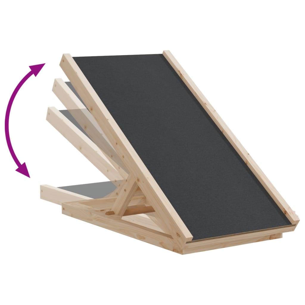 Rampa pro psy šedá 70 x 35 cm masivní jedlové dřevo