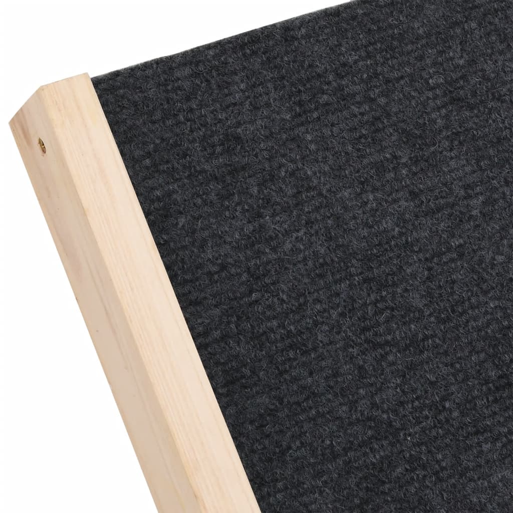 Rampa pro psy šedá 70 x 35 cm masivní jedlové dřevo