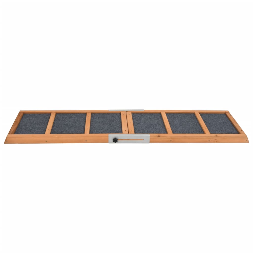 Rampa pro psy šedá 120 x 30 cm masivní jedlové dřevo