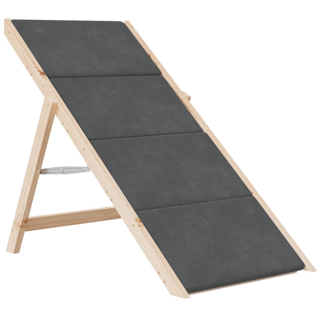 Schůdky pro psy šedé 105 x 47 cm masivní jedlové dřevo
