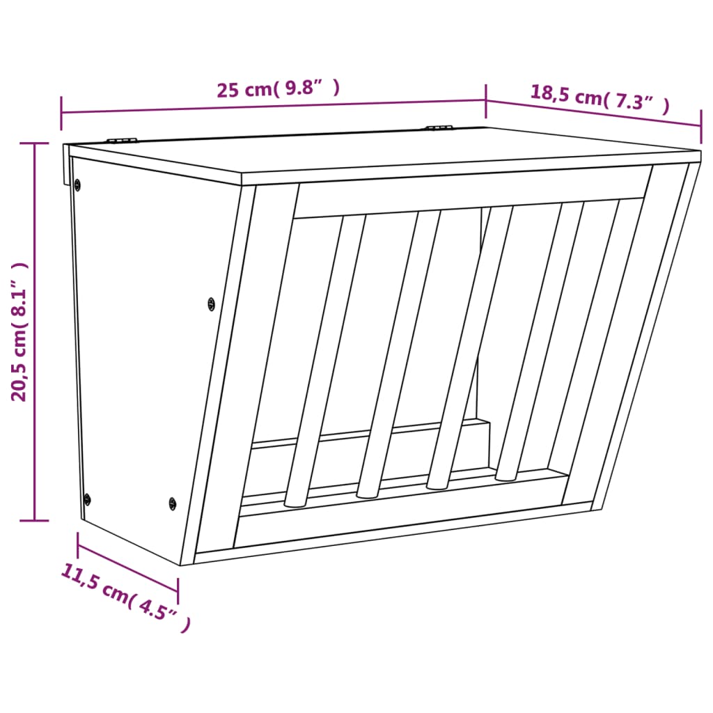 Seník pro králíky 25 x 18,5 x 20,5 cm masivní jedlové dřevo