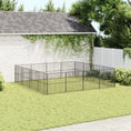 Načíst obrázek do prohlížeče galerie, Ohrádka pro psy 16 panelů černá pozinkovaná ocel
