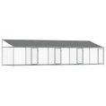 Načíst obrázek do prohlížeče galerie, Klec pro psy se střechou a dvířky šedá 8x2x2 m pozinkovaná ocel
